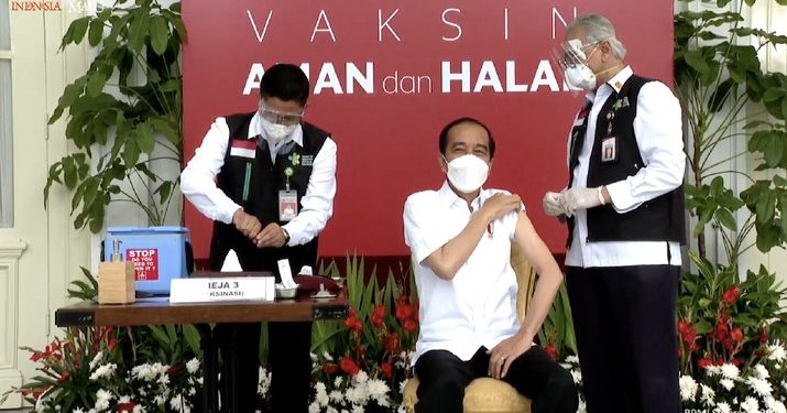 Telah Resmi, Presiden Jokowi Menjadi Orang Pertama Divaksin Covid-19