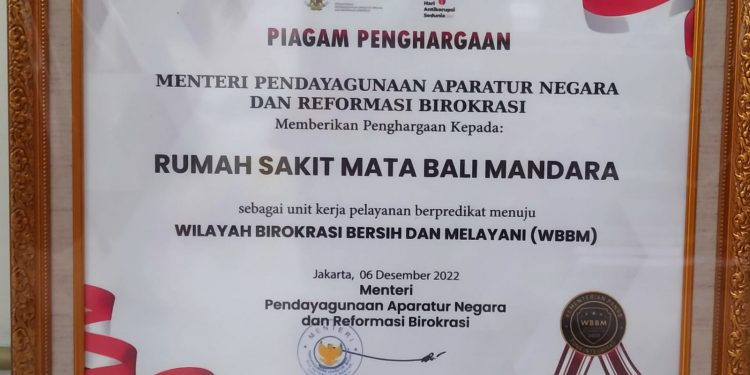 Raih Predikat WBBM dari Kemenpan RB, RS Mata Bali Mandara Makin Giat Genjot Inovasi Pelayanan