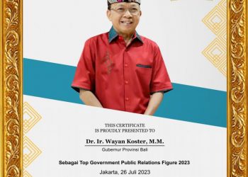 Government Public Relations Institute Anugerahi Gubernur Bali, Wayan Koster Penghargaan Top Government Public Relations Figure 2023
