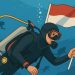 Merah Putih Dikibarkan di Kedalaman 26 Meter, Promosikan Pesona Bawah Laut Karangasem