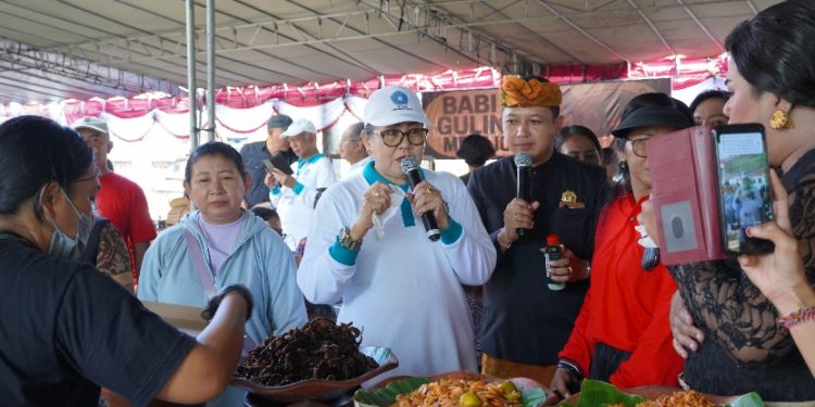 Gairahkan Ekonomi Warga, PKK Bali Gelar Pasar Rakyat dan Tebar Bantuan di Tabanan