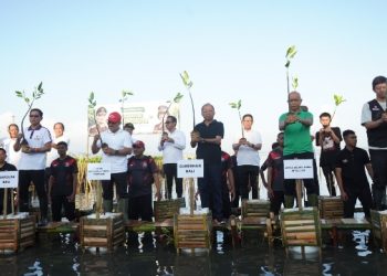 Tanam Mangrove Bersama Jamintel Kejagung, Gubernur Koster Targetkan Ruang Hijau Bali Capai 35 Persen