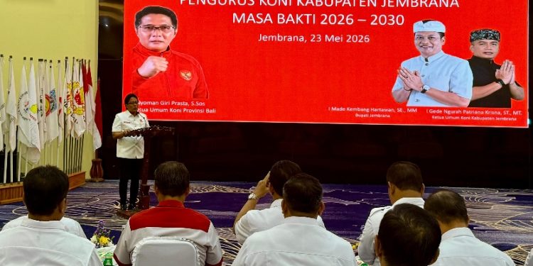Giri Prasta Lantik Pengurus KONI Jembrana 2026–2030, Tekankan Tata Kelola dan Pembinaan Berkelanjutan